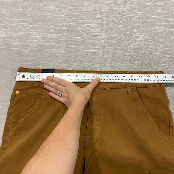 Caterpillar CAT Carpenter Work Pants Mens 38 x 30 Brown Tool Pockets Double Knee - Picture 8 of 12